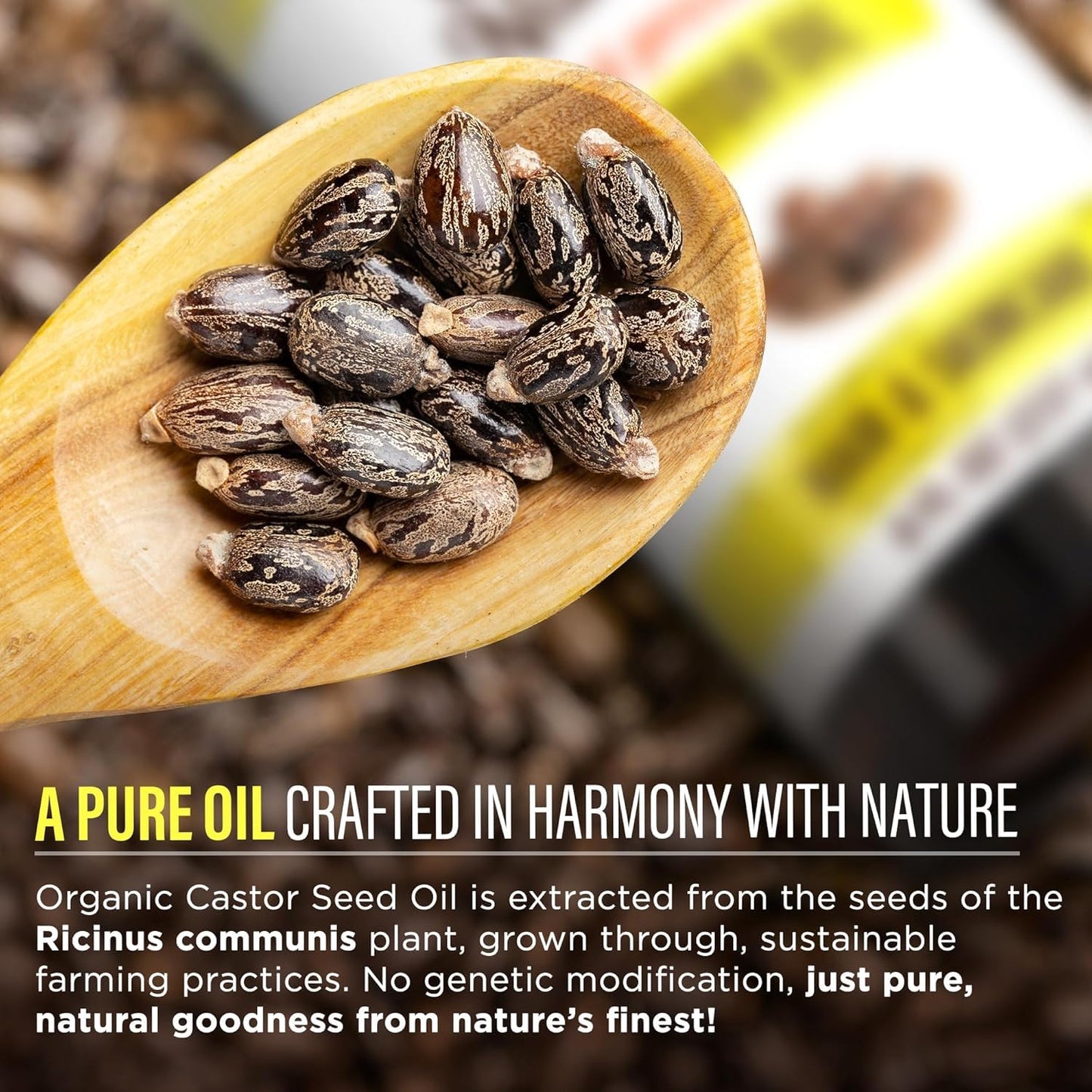 GuruNanda Castor Oil Organic USDA Certified (8 Fl oz) - 100% Pure & Natural, Cold Pressed & Hexane-Free, Hydrating Carrier Oil for Skin, Hair, Eyebrows & Eyelashes Growth