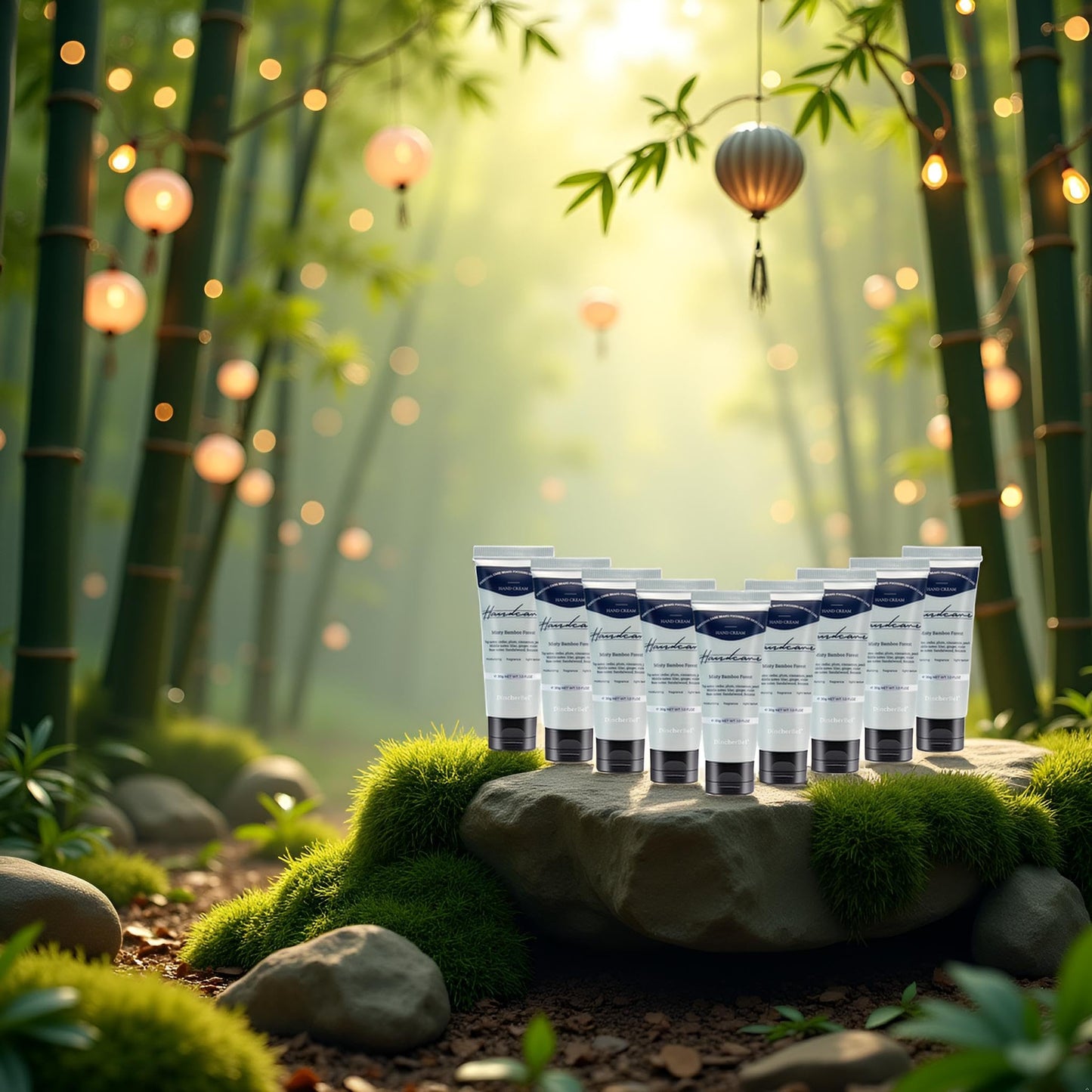DincherBel 100 Pack Misty Bamboo Forest Hand Cream Bulk - Travel Size Scented Hand Lotion Set for Dry Cracked Hands, Ideal Holiday Gift for Women/Nurse/Bridesmaid/Teacher Appreciation, 1.0 oz/30 ml
