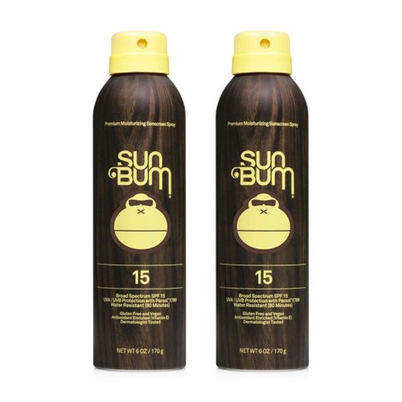 Sun Bum Sun Bum Original Spf 15 Sunscreen Spray Vegan and Reef Friendly (octinoxate & Oxybenzone Free) Broad Spectrum Moisturizing Uva/uvb Sunscreen With Vitamin E 2 Pack