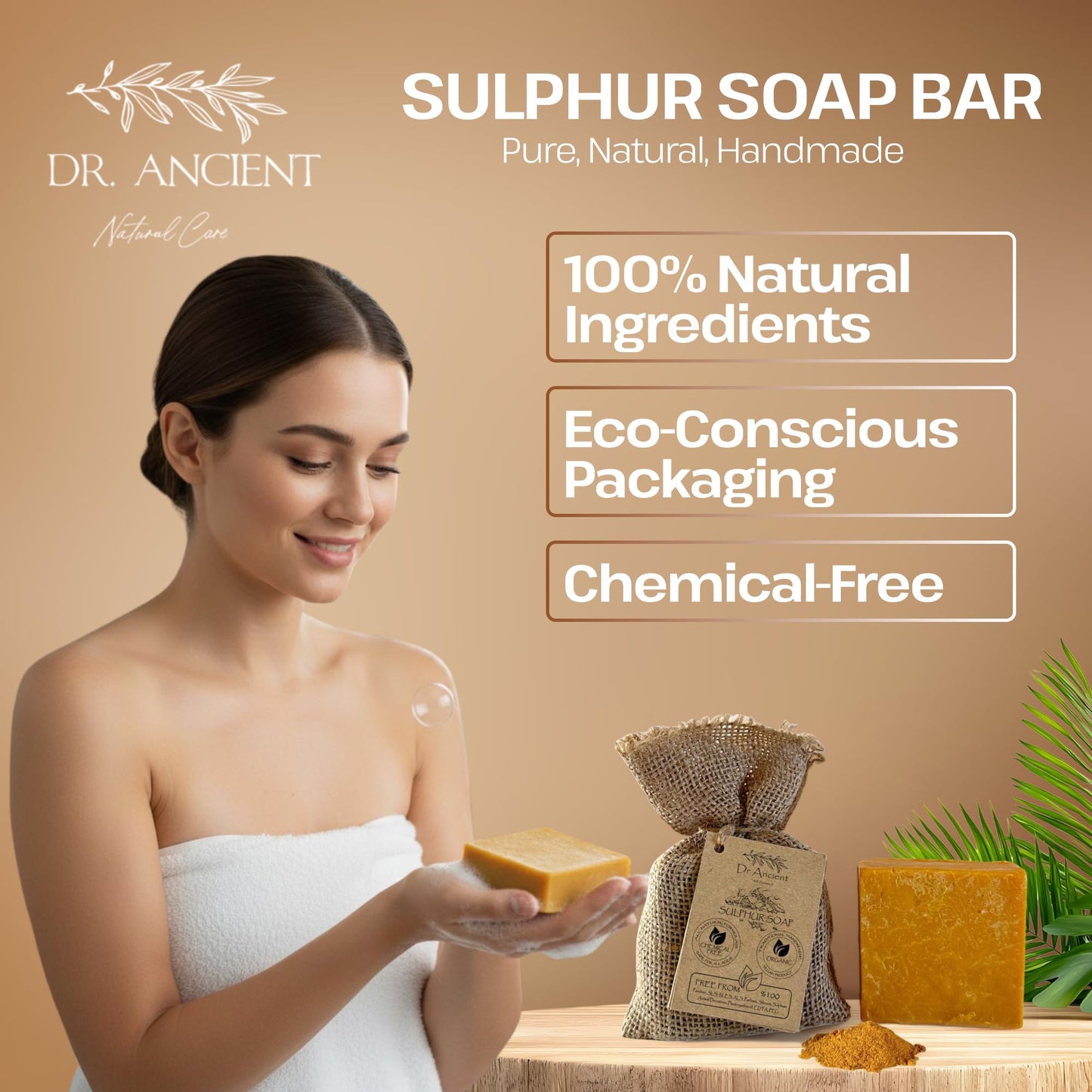Dr.Ancient Sulfur Soap for Acne-Prone Skin & Dark Spots – Sulphur Soap Bar for Oily Skin, Helps Reduce the Appearance of Breakouts & Hyperpigmentation, Deep Cleansing for Clearer 5 oz (Pack of 2)