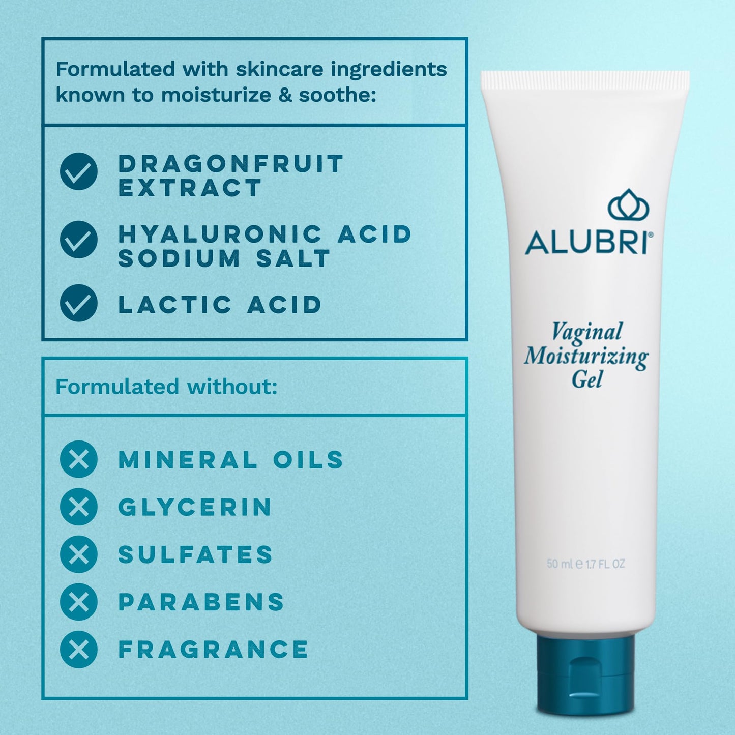 Alubri Vaginal Moisturizing Gel for Women, Long-Lasting Hydration Up to 72 Hours, 1 Month Supply