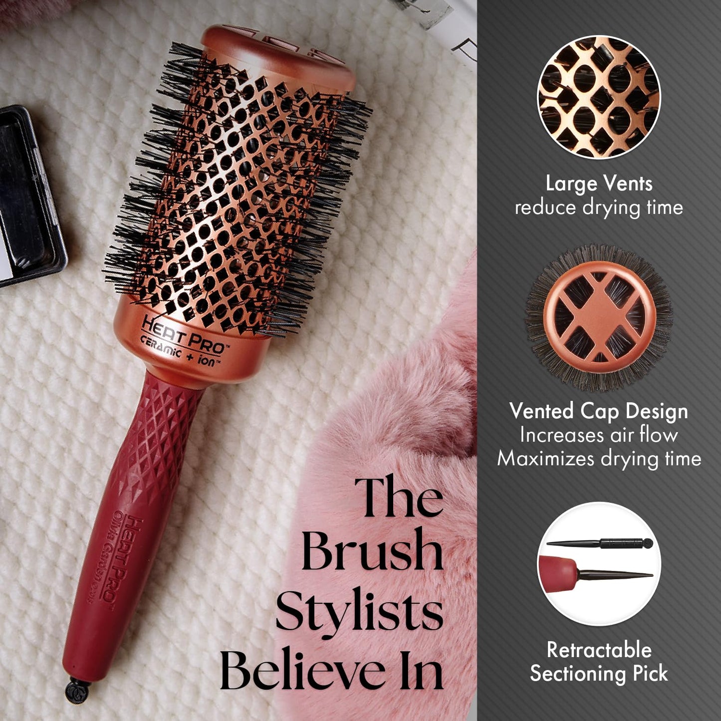 Olivia Garden HeatPro Round Thermal Hair Brush (not electrical)