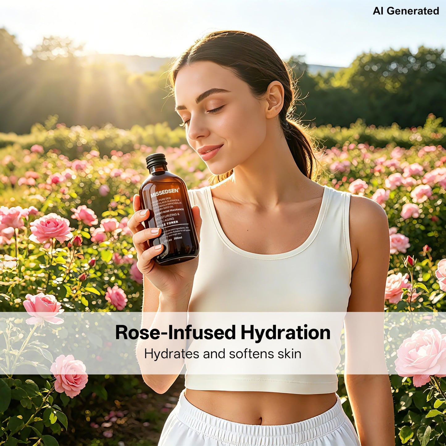 MISSEDSEN Rose Water Face Toner, 10.1Fl oz & Travel Size 3.4Fl oz