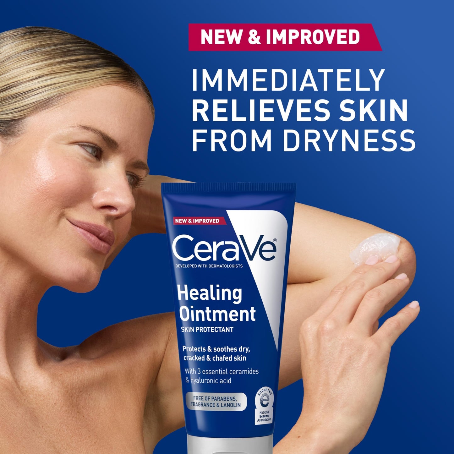 CeraVe Healing Ointment, Hydrating Skin Protectant With Petrolatum, Hyaluronic Acid & Ceramides, Face & Body Skin Barrier Repair For Cracked, Chafed, Dry Skin, Fragrance Free & Lanolin Free, 5 Oz