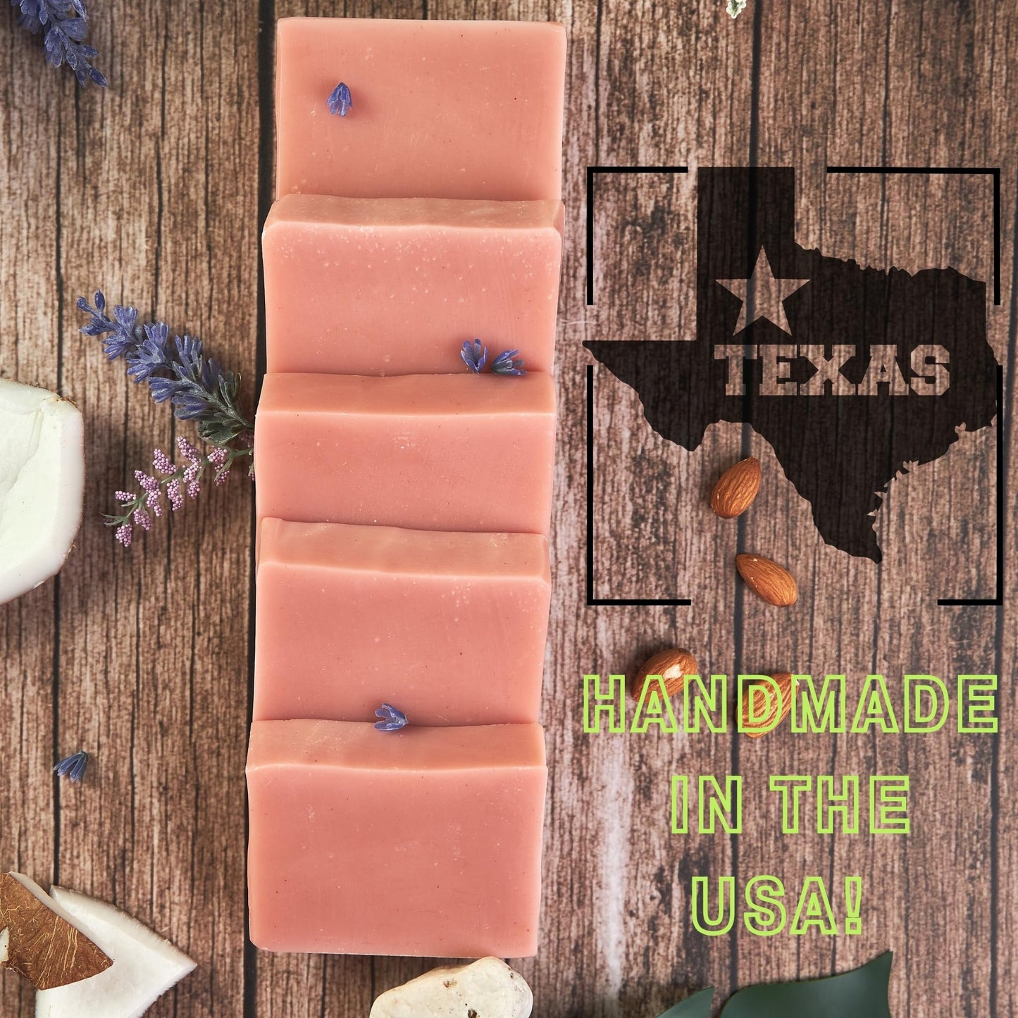 bonuderm Natural Lavender Bar Soap (2-Pack) – Healthy, Vegan, Handmade in the USA | Gentle Scented Soap with Pure Essential Oil, Made with Coconut, Almond, and Shea Oils for a Soft, Moisturized Feel
