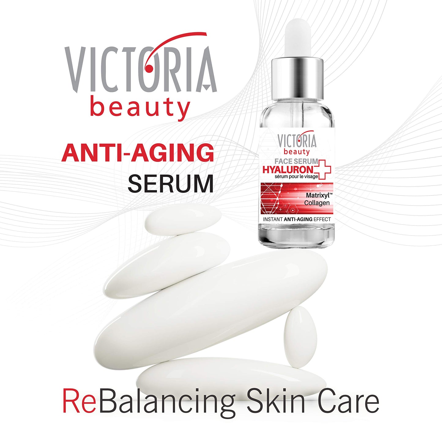 Victoria Beauty Hyaluron+ Day and Night Face Serum with Hyaluronic Acid, Collagen, and Matrixyl™ – The Best Anti-Aging and Anti-Wrinkle Moisturizer, 20 ml
