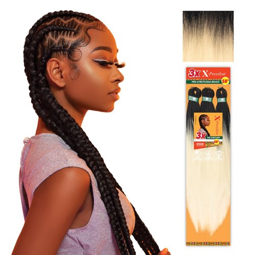 Sensationnel Xpression prestretched braiding hair - 3x xpression 58inch kanekalon fiber flame retardant smooth yaki braid - 3x x-pression 58 inch (1 pack, T1B/613)