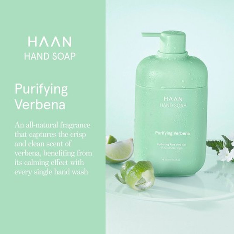 HAAN Foaming Hand Soap Refill | Moisturizing Liquid Hand Soap for Dry Skin | Multi Purpose Hand Wash with Aloe Vera & Cocos Nucifera | Bathroom Soap w/Pump Dispenser | Purifying Verbena - 23.67 Fl Oz