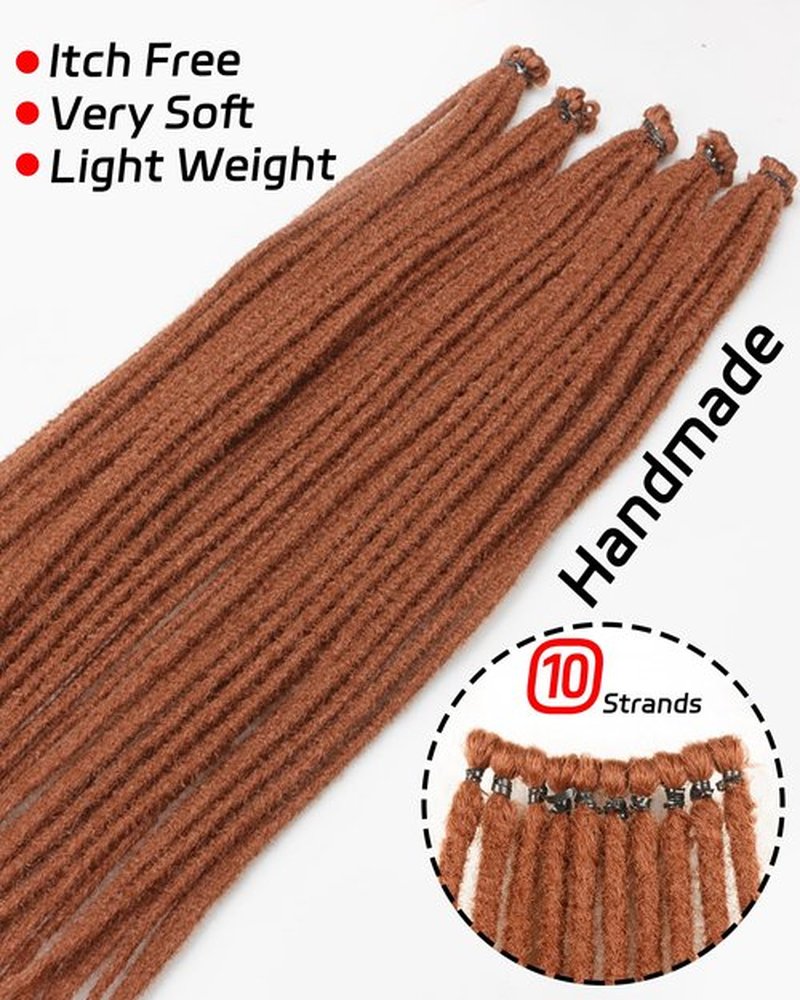 24 Inches Single Ended Dreadlock Extensions for Women(0.6 cm Width,50 Strands-Natural Brown),Faux Locs Crochet Hair,Soft Synthetic Loc Extensions(24"-5 Packs,30#)