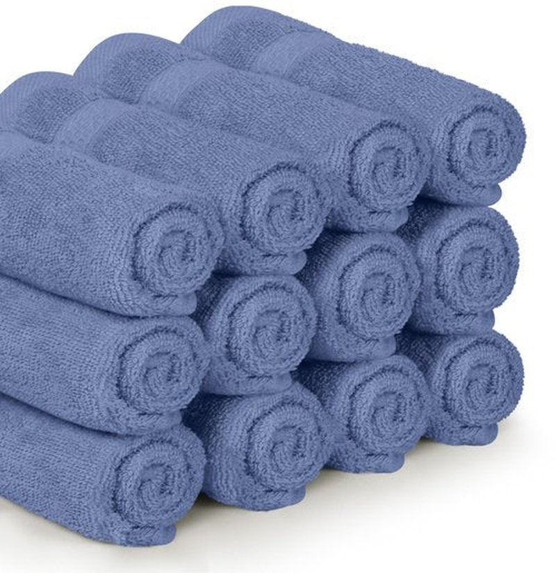 Utopia Towels [12 Pack Premium Wash Cloths Set (12x12 Inches) 100% Cotton Ring Spun, Highly Absorbent and Soft Feel Essential Washcloths for Bathroom, Spa, Gym, and Face Towel (Electric Blue)
