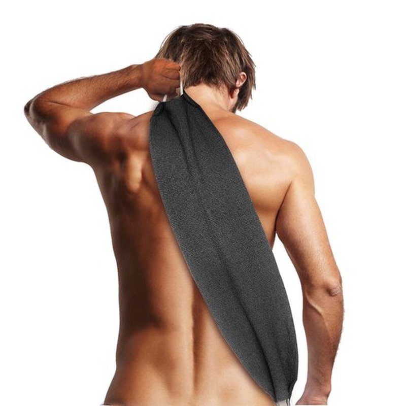 Evridwear Exfoliating Back Scrubber with Handles Two Sides for Body Shower Deep Cleans Skin Massages Invigorating Blood Circulation Men Women One Size (Gray)