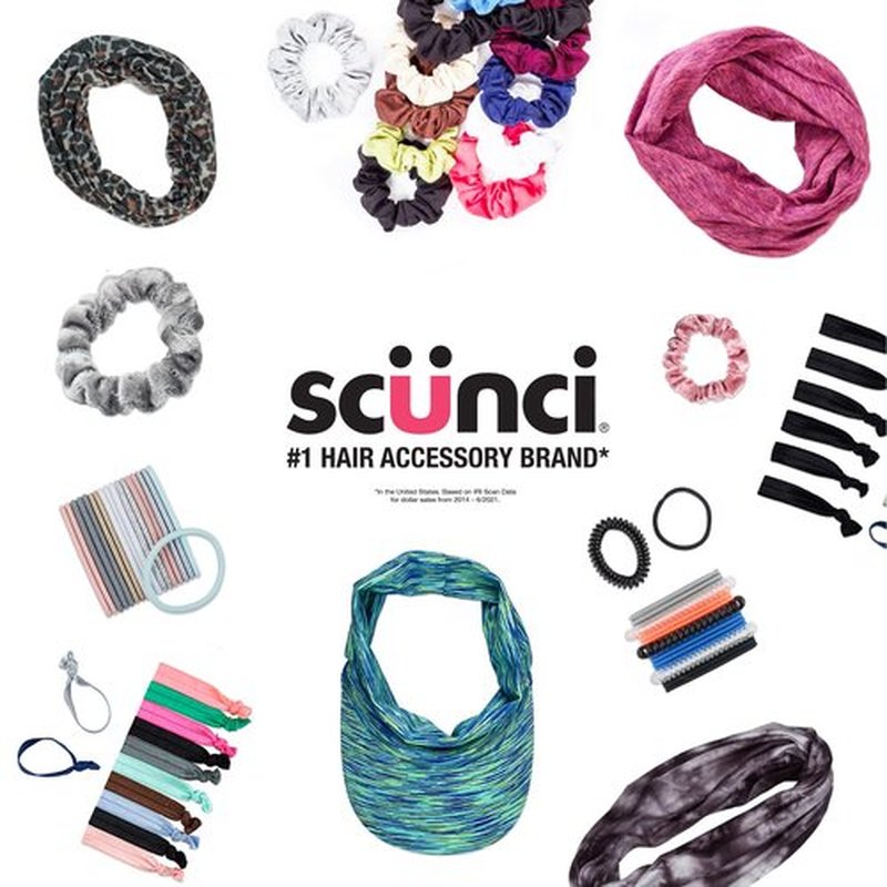 Festive Spiral Hair Tie Elastic Fashion Gift Box Contains 20 No-Stress, No-Damage Ponytail Bands in Pink, Coral, Green, Sage, Navy, Berry, Black, Blue, Gold, Red in Acrylic Presentation Box