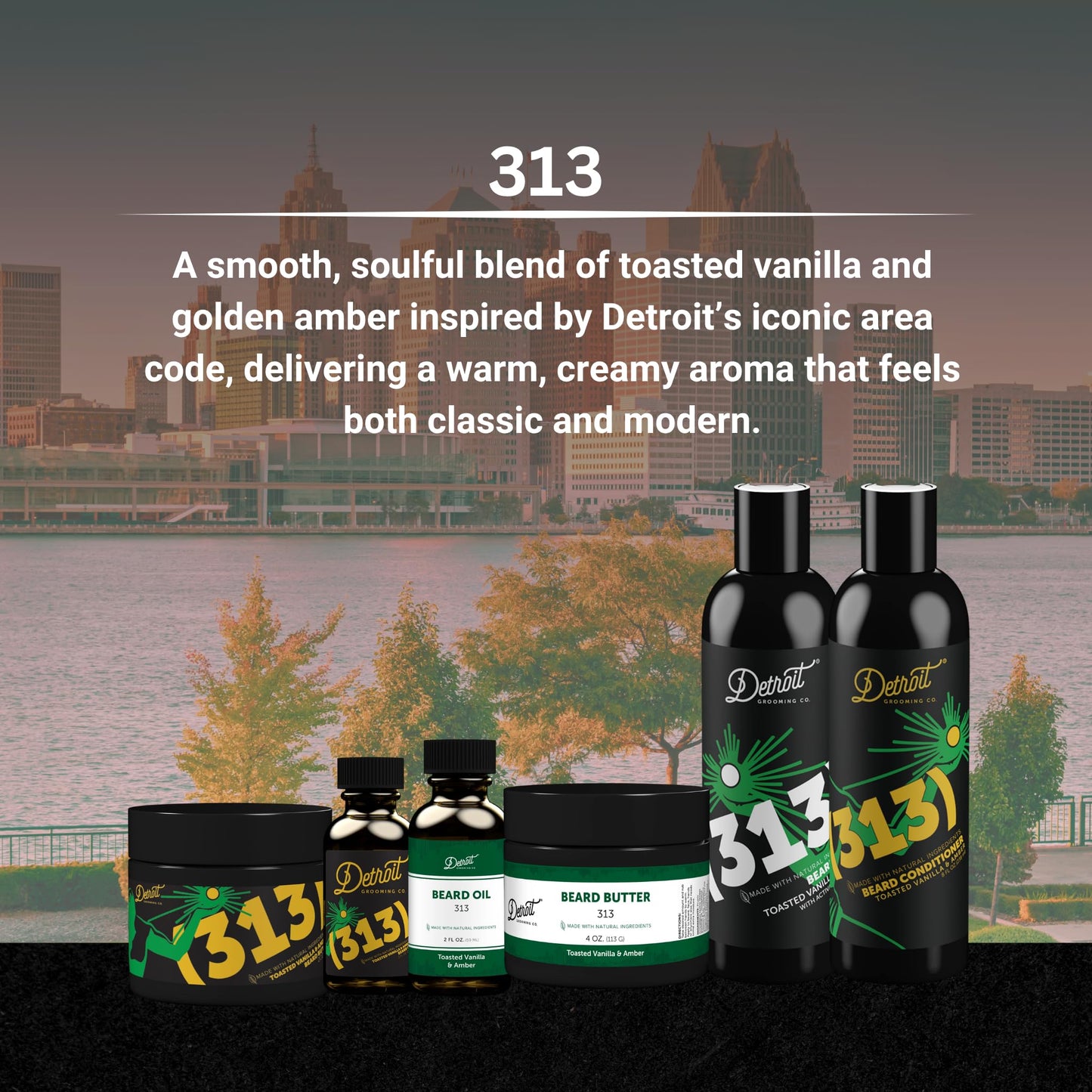 Detroit Grooming Co. Beard Butter for Men - Premium Leave-In Conditioner & Softener with Safflower Oil & Shea Butter - Hydrating Beard Moisturizer for Growth & Thickness - Iconic 313, 2oz