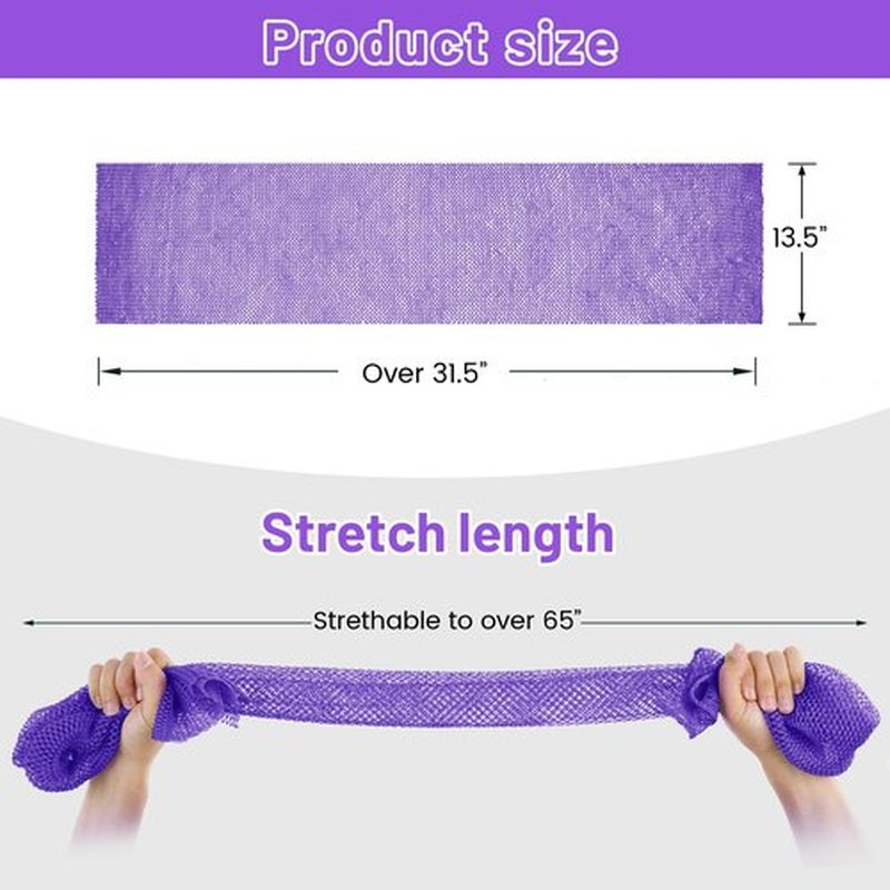 ZOCY African Net Sponge, Authentic Exfoliating Body Scrubber for Bath and Shower, Multiple Textures with Gentle Deep Exfoliating and Rich Lather for All Skins (Purple)