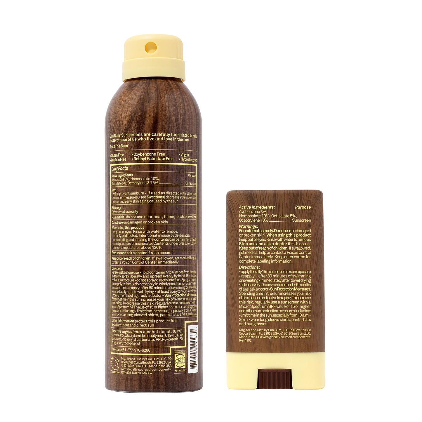 Sun Bum Sun Bum Original Spf 30 Sunscreen Spray and Face Stick vegan and Reef Friendly (octinoxate & Oxybenzone Free) Broad Spectrum Moisturizing Uva/uvb Sunscreen With Vitamin E