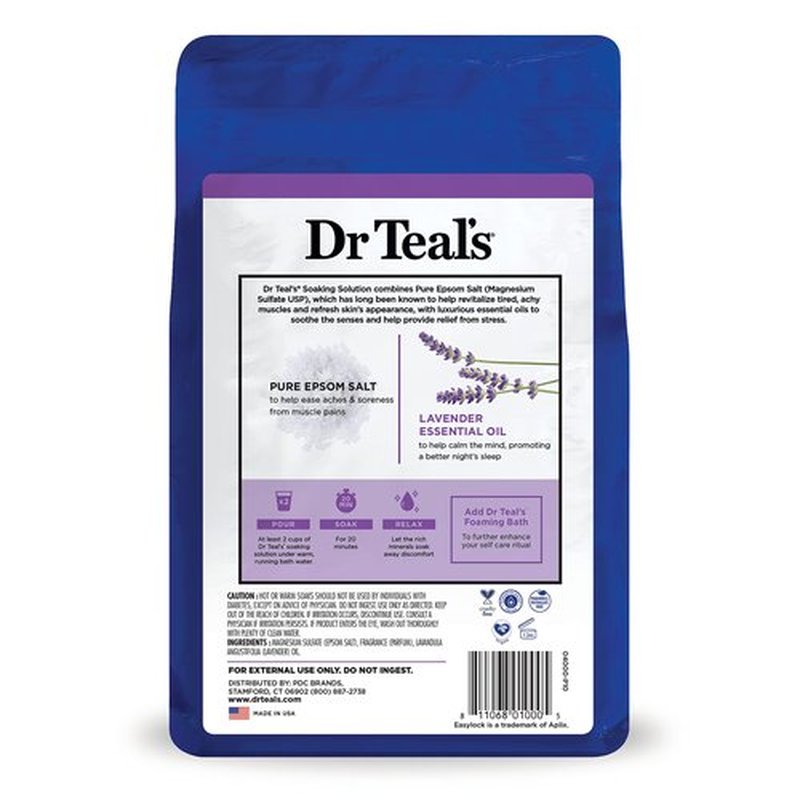 Dr Teal's Pure Epsom Salt, Lavender & Eucalyptus, 2 Count - 6lbs Total