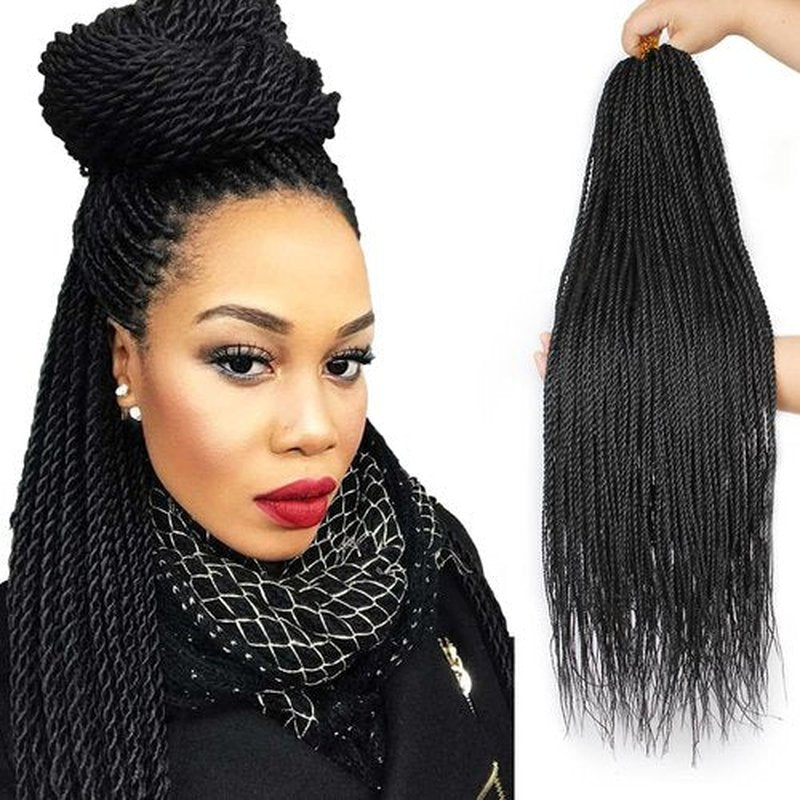 ZRQ 20 Inch 8 Packs senegalese twist crochet hair 25strands/pack Synthetic Crochet Braids Crochet Braiding Hair black sengalese twist crochet braids