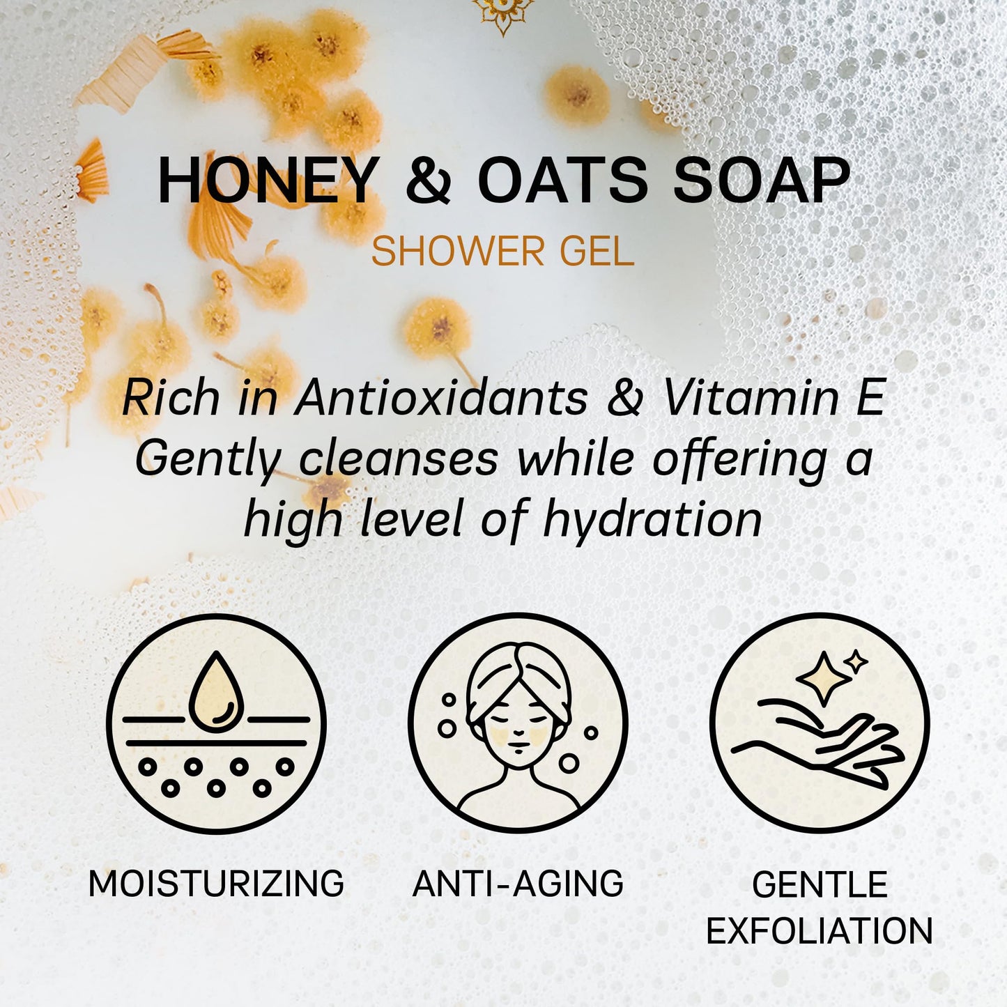 AUTHENTIC BATH & SOAP Organic Honey & Oatmeal Body Wash – Moisturizing Mens Body Wash & Body Wash for Women with Vitamin E & Hyaluronic Acid | Gentle for Sensitive & Acne-Prone Skin | 16.9 Fl Oz