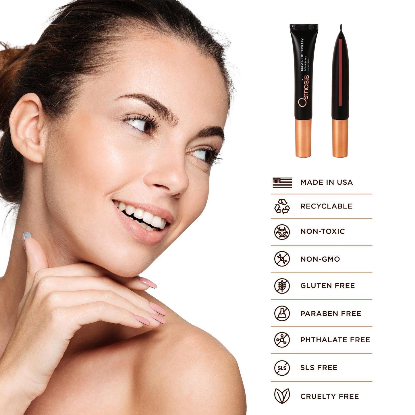 OSMOSIS Repair Lip Therapy, Tinted Gloss, Hydration, Naturale, 0.34 Oz