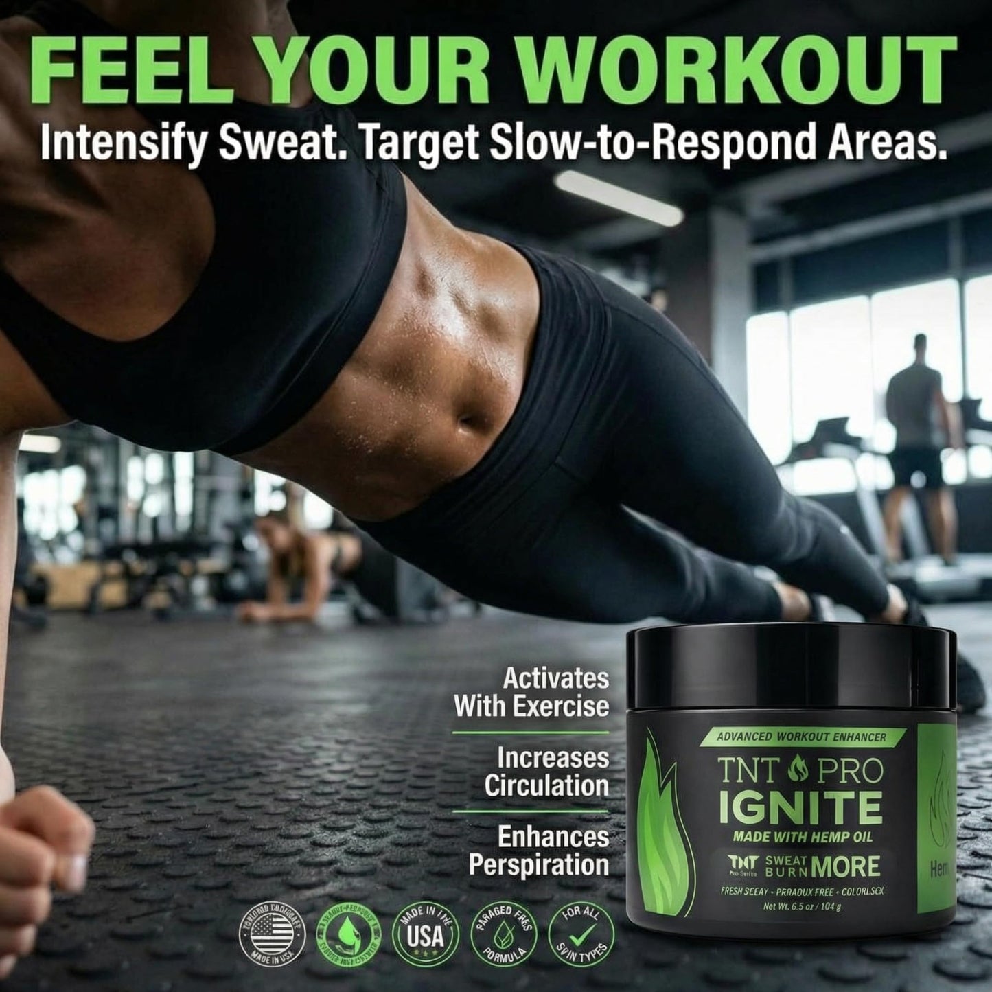 TNT Pro Ignite Sweat Cream – Pre-Workout Hot Gel for Firming & Tightening