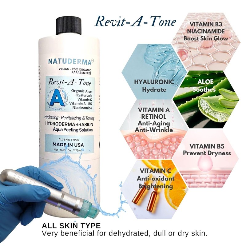 Hydrodermabrasion Solution - Aqua Peeling Serum for Wet Microdermabrasion | 3 x 16 oz Bottles