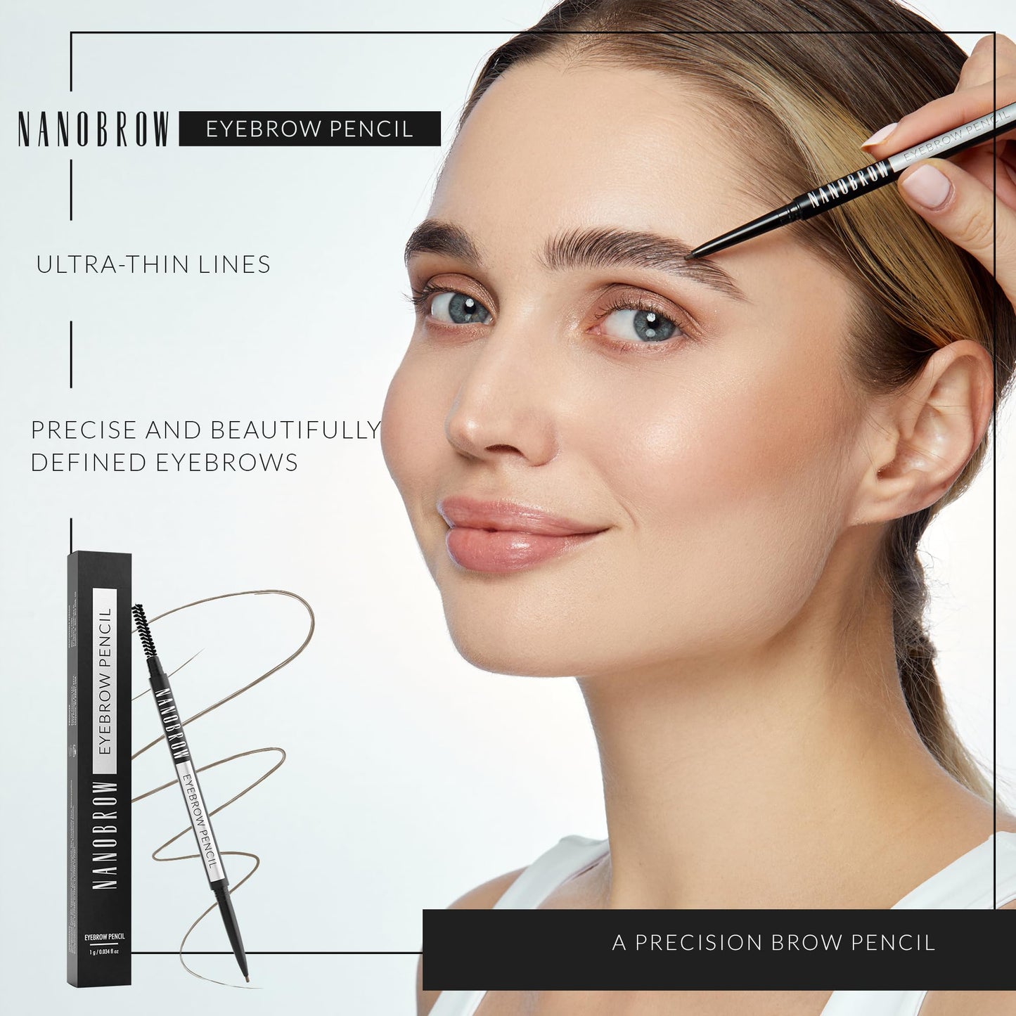 Nanobrow Eyebrow Pencil - Perfectly highlighted, filled-in and beautifully defined brows. Brow Pencil with brush (Espresso)