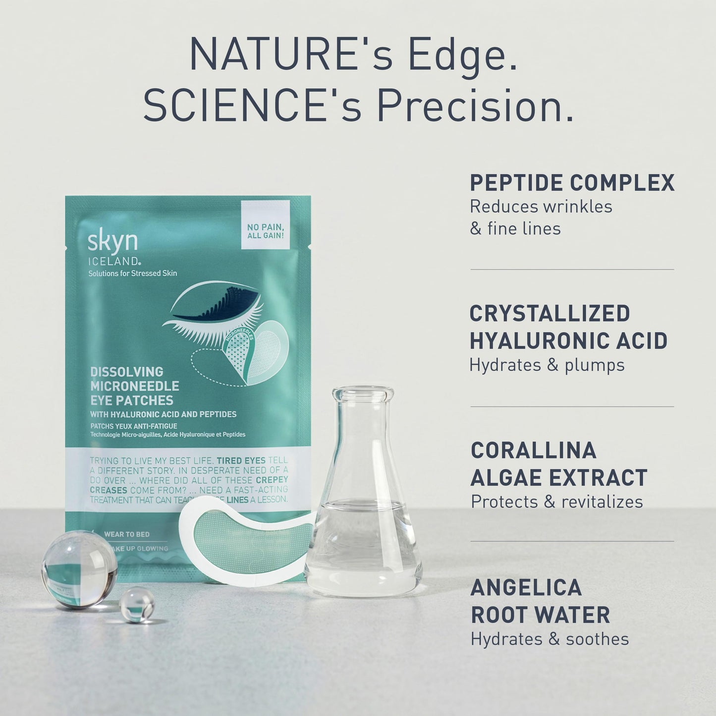 skyn ICELAND Microneedle Eye Patches With 39% Hyaluronic Acid and Peptides