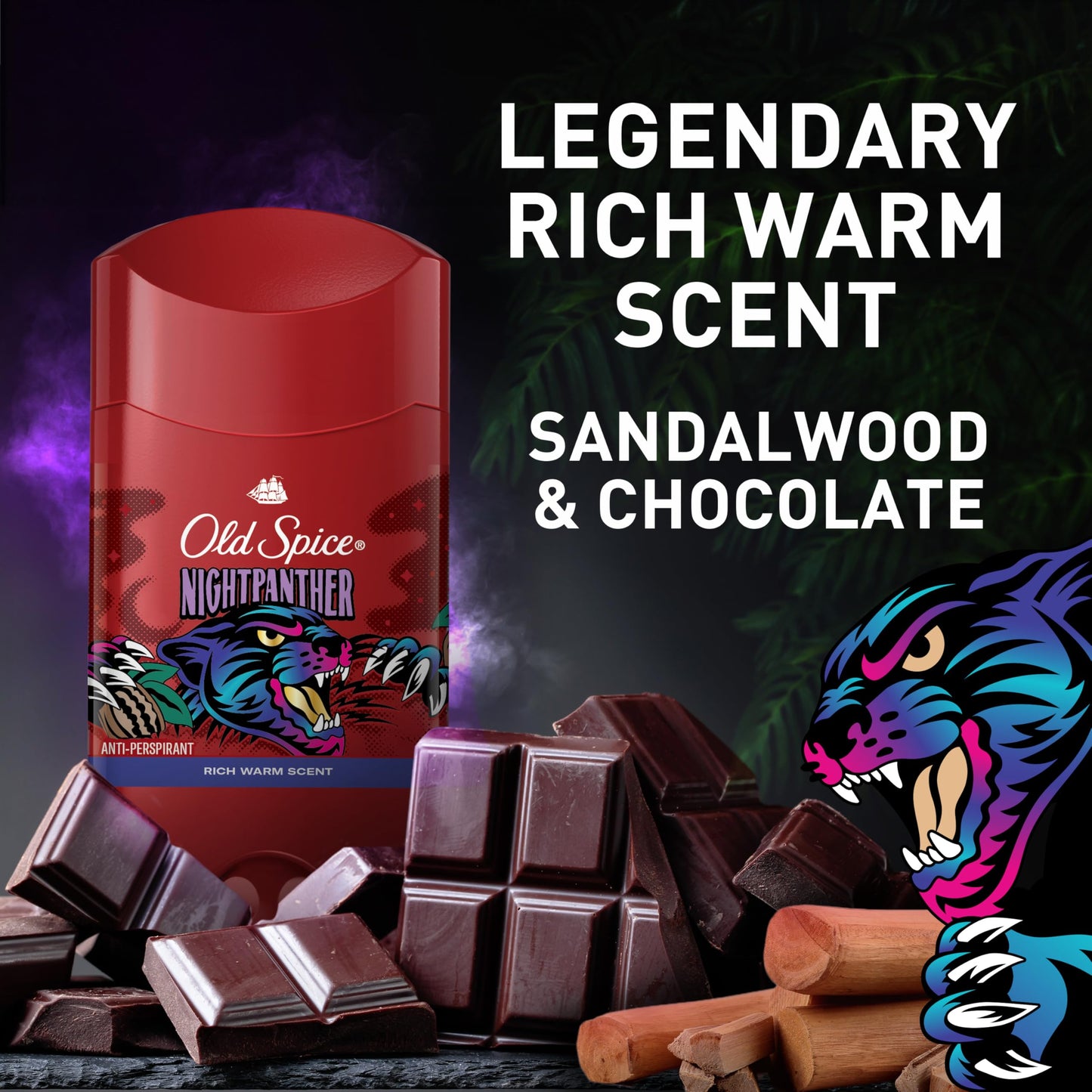 Old Spice Aluminum Free Deodorant for Men, 24/7 Odor Protection, 24/7 Freshness & Lasting Scent, Goes on Clear, NightPanther with Rich Warm Scent, 3.0 oz (Pack of 3)
