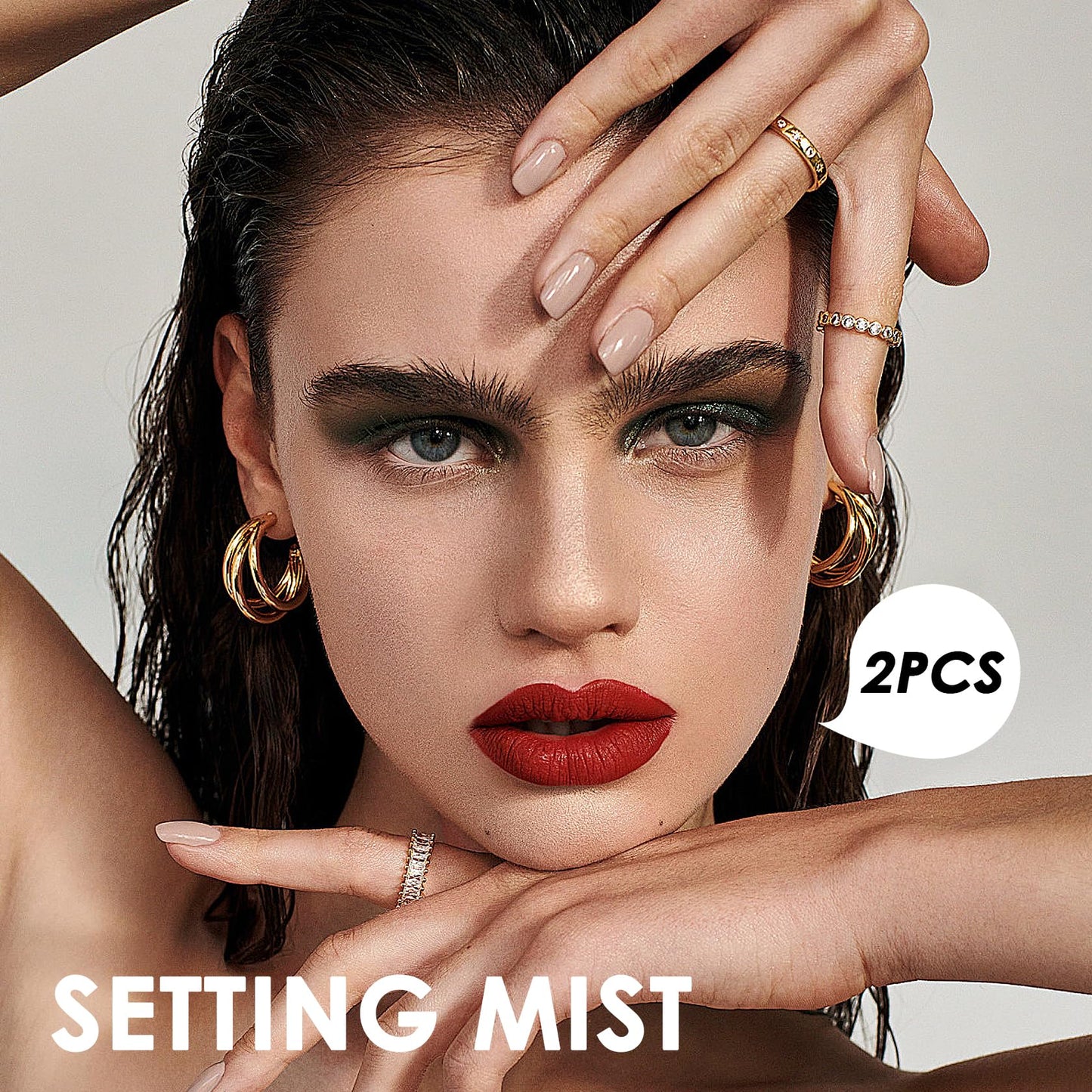 2PCS Makeup Setting Spray Set for Face, Weightless Long Lasting Waterproof Fixing Makeup Setting Face Spray, Smudge-proof, Hydrating & Refreshing Setting Spray Makeup for All Skin Type(C)
