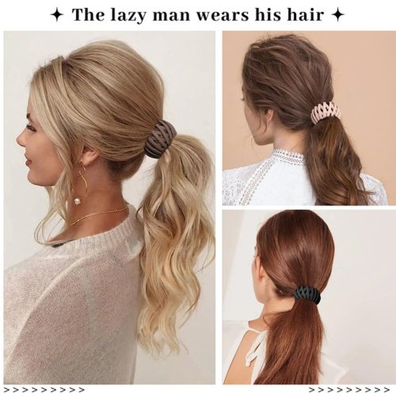 6Pcs Bird Nest Magic Hair Clips Hair Nest for Bun Strong Ponytail Holders for Women Girls (Neutral, Small)
