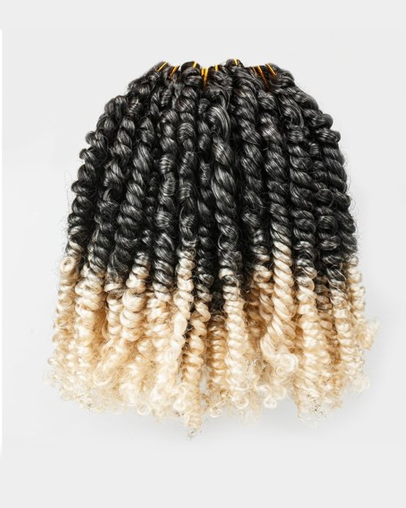 6 Inch 8 Packs Pretwisted Pre Looped Passion Twist Crochet Hair for Black Women and Kids-Ombre Grey to Blonde Off-white,3 Tones Synthetic Braided Hair Extensions(6 Inch-8 Packs,Gray/27/613)