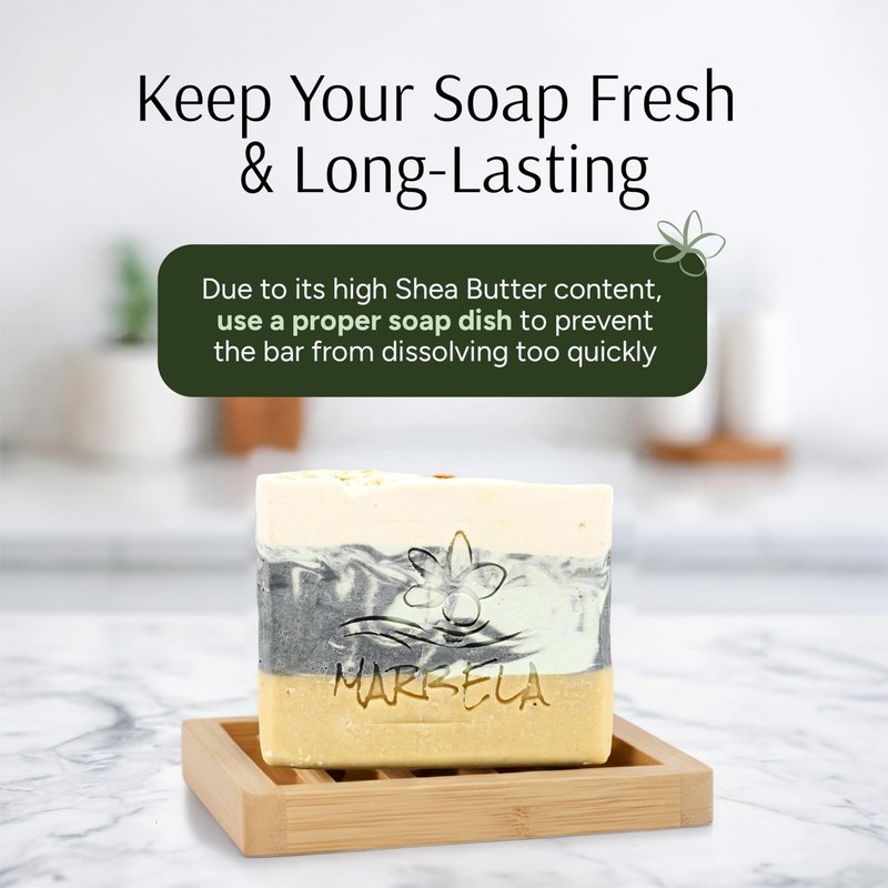 Marbela Cosmetics Handmade Soap Bar - Made in USA, Vegan Friendly, Palm Oil Free, Natural Bar Soap - Gentle Face & Body Soap for Daily Skin Care, Moisturizing & Nourishing - 3.5 oz (Sea Breeze)