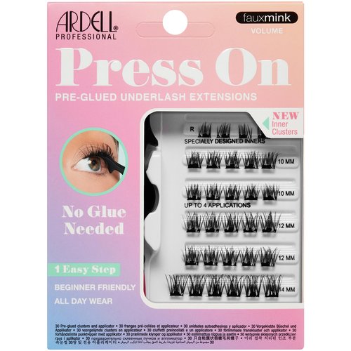 Ardell Press On Fauxmink Volume, DIY Lash Clusters, Natural Look with Applicator - 30 ct
