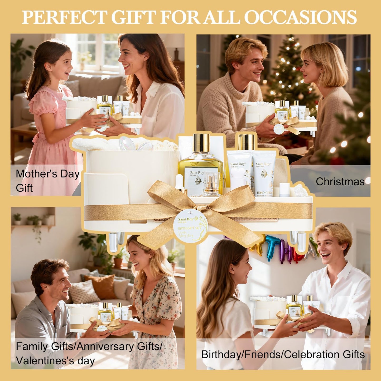 23Pcs Bath and Body Vanilla YLANG YLANG Gifts for Women, Spa Gift Basket