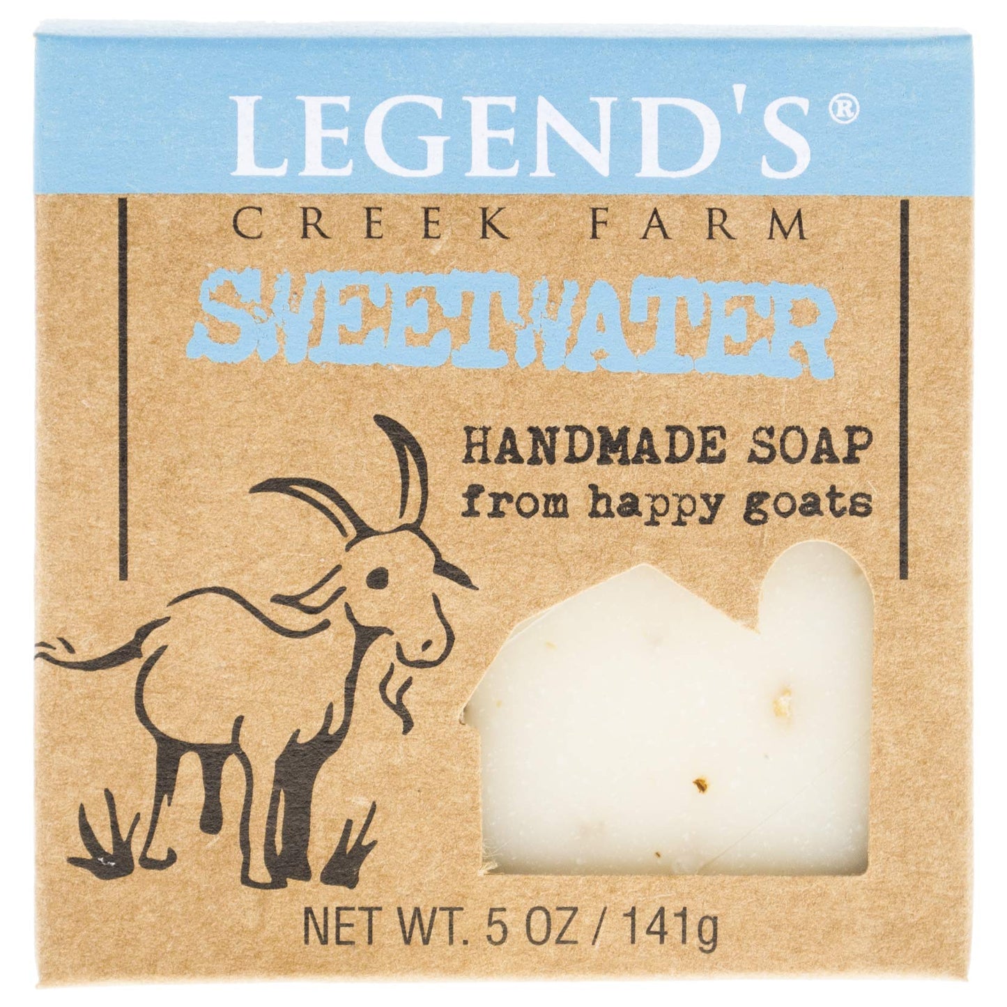 Legend's Creek Farm Goat Milk Soap - Cleansing Moisturizing Bar for Hands and Body - 5 Oz Creamy Lather, Nourishing, Gentle Natural Soap for Sensitive Skin (Sweetwater, Pack of 1)