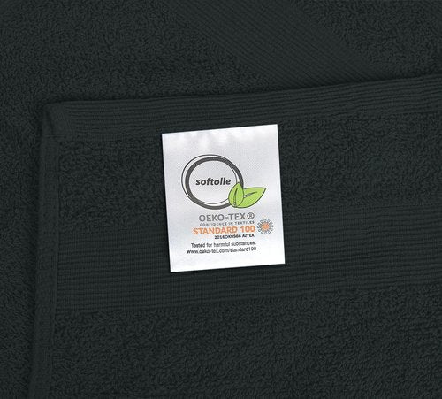 Premium Wash Cloths Pack of 12 (13" x 13" Inches)- 100% Combed Ring Spun Cotton WashCloth - Luxury Washcloths – Ultra Soft Face Towels - Highly Absorbent Wash Cloth for Face (Black)