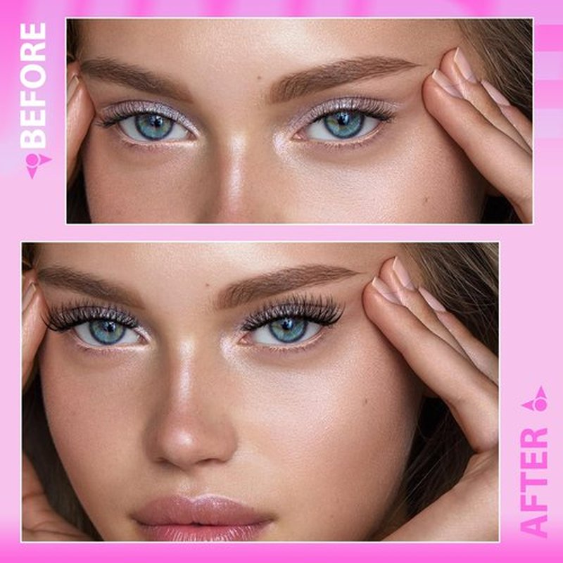 JIMIRE 2 Pairs Magnetic Eyelashes Natural Look Reusable Magnetic Eyelashes without Eyeliner Wispy Magnetic Eyelashes with Applicator No Glue, Remove, Eyeliner Need Magnetic Lashes Clear Band