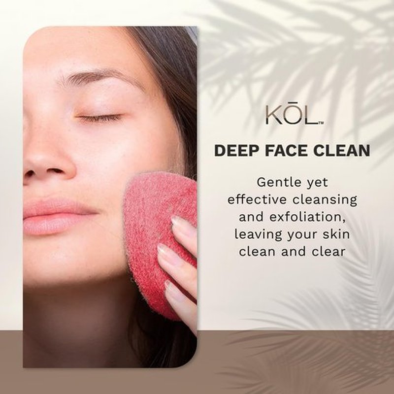 KOL Face Scrubber, Rose Infused Exfoliating Facial Cleansing Pads, Disposable Exfoliator Face Sponge for Daily Face Cleaning and Makeup Removal, 6 Count