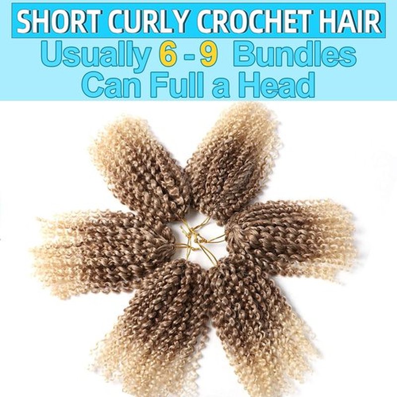 8 Inch Short Passion Twist Hair 6 Bundles Kinky Curly Crochet Hair for Black Women Curly Braiding Hair Crochet Braids Hair (6Bundles8 Inch, 27#/613#)
