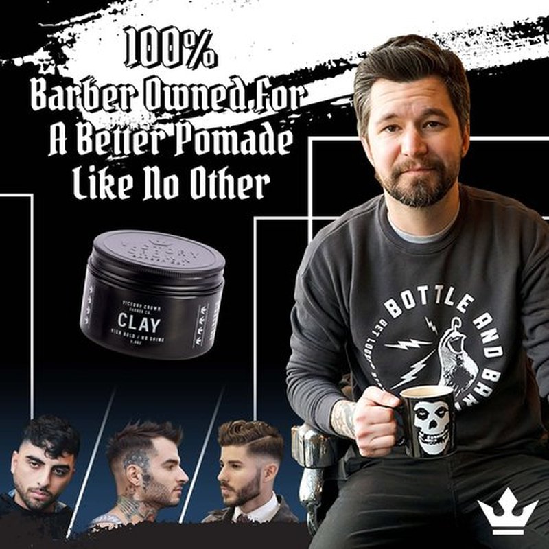 Victory Crown Matte Clay Pomade for Men - High Hold & No Shine - Hair Paste Pomade - Non Greasy - 3.4oz
