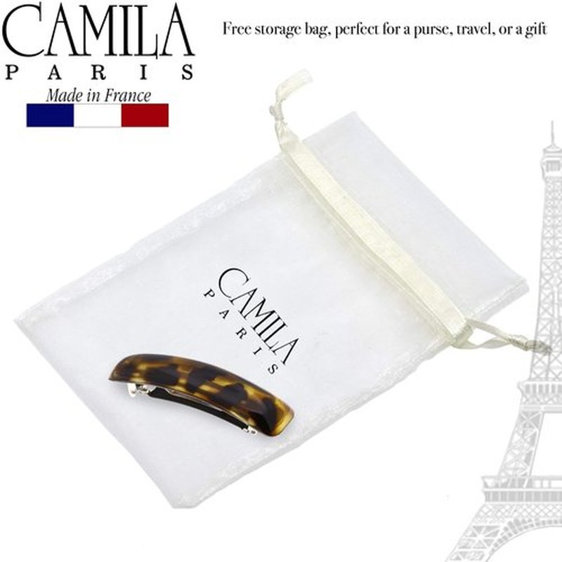 Camila Paris CP2756 French Hair Barrette Clip for Girls, Tokyo, Rubberized Metal Clasp Strong Hold Grip Hair Clips for Women, No Slip Durable and Styling Girls Hair Accessories, Made in France