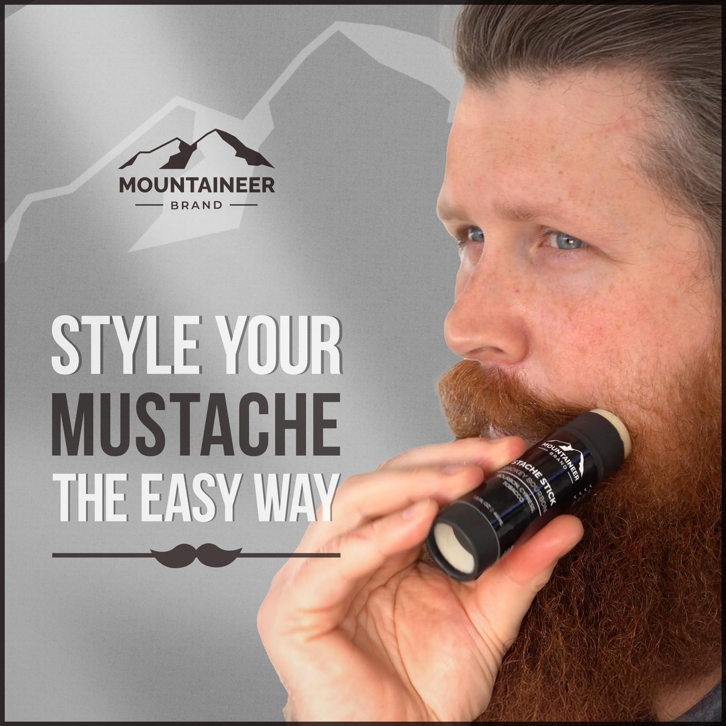 Mountaineer Brand Stache Stick | Appalachia Scent | Made with Natural Ingredients West Virginia | Firm & Long Lasting Hold | Mustache Wax | Moustache Shape & Styling | Beard Wax for Men | 1.5oz