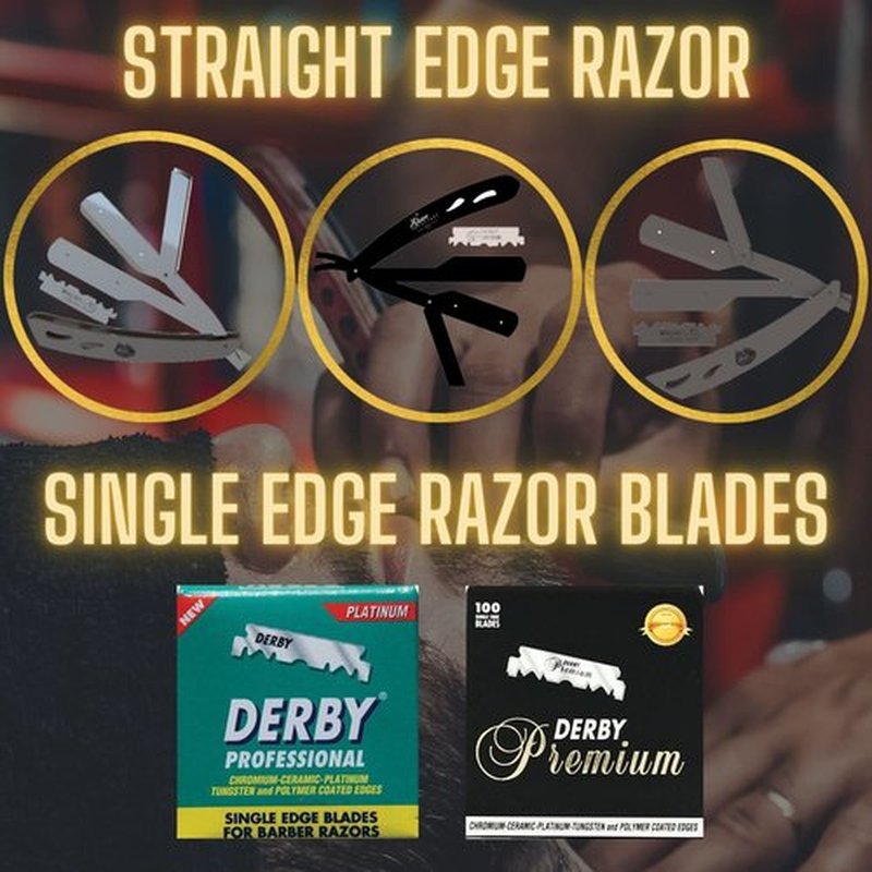 The Shave Factory Straight Edge Razor Kit (Matte / 300 Derby Professional Single Edge Razor Blades)