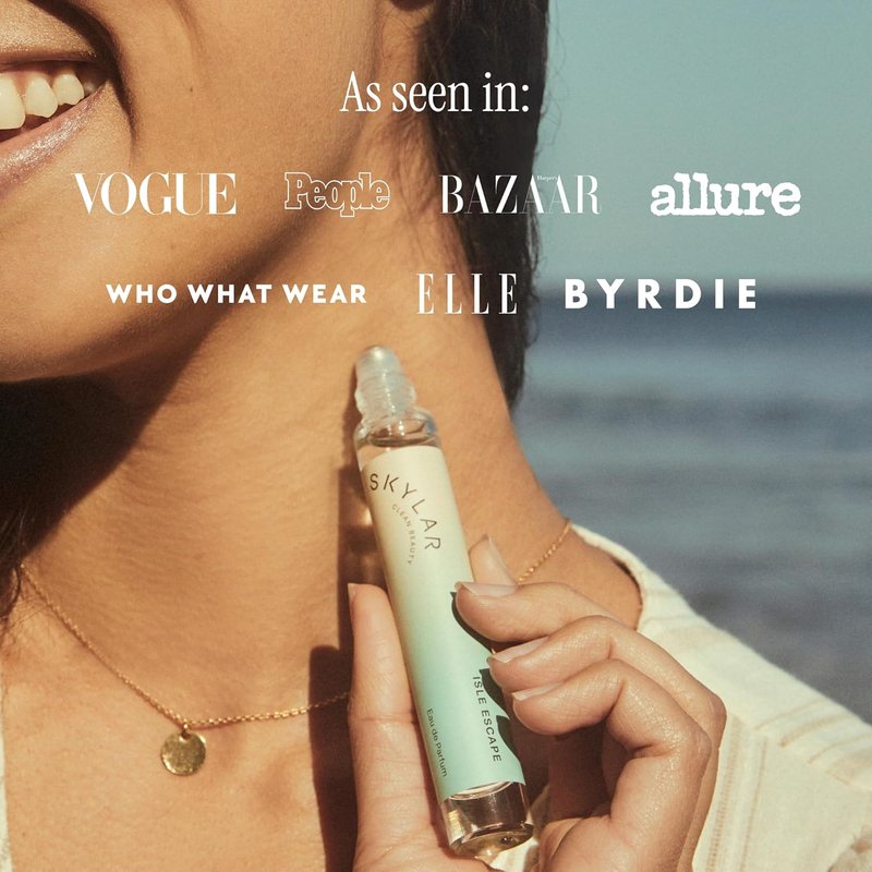 Skylar Isle Escape Eau de Parfum - Hypoallergenic Vegan Perfume for Sensitive Skin | Fresh Bergamot & Sandalwood Scent - 10mL