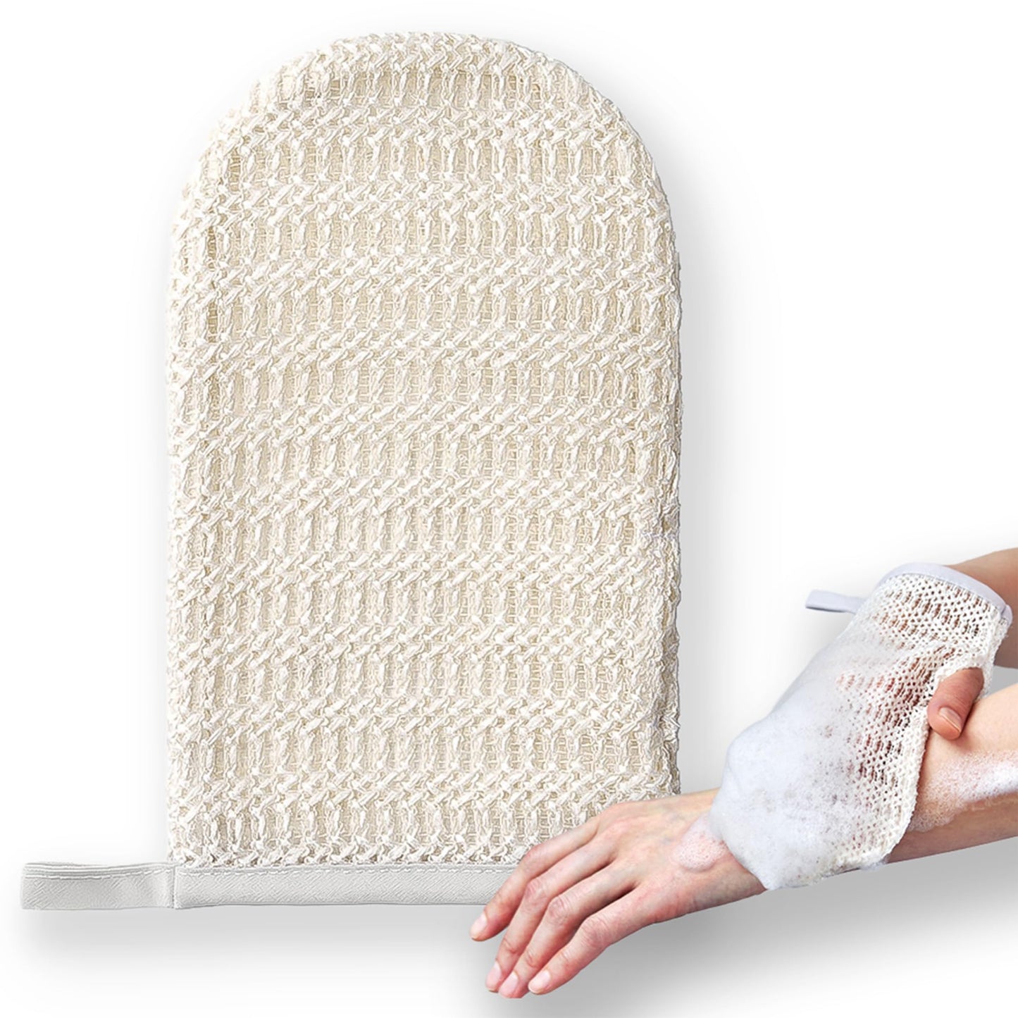 aisen Japan - Handmade Silk Exfoliating Glove with Sericin, Ultra-Gentle Body Wash Mitt for Sensitive Skin, Moisturizing Raw Silk Shower Scrubber, Made in Japan Luxury Bath Gift for Women