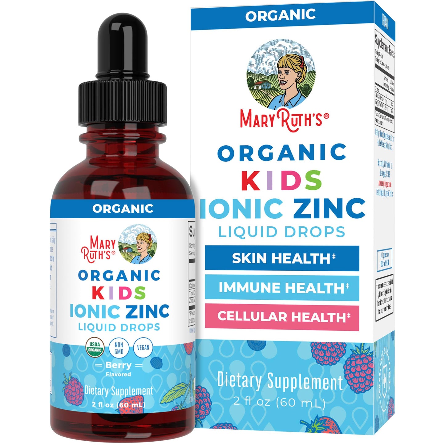 MaryRuth's Organic Liquid Zinc Drops for Kids, Immune Support, Vegan, 2oz