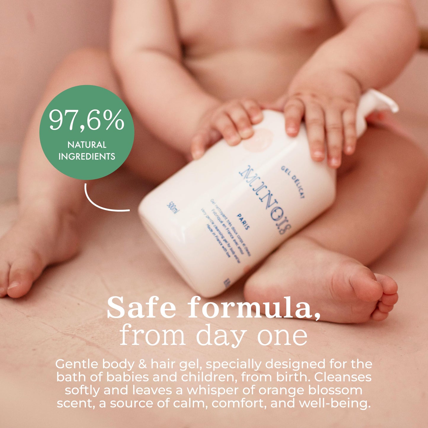 MINOIS PARIS Safe Baby Wash and Shampoo Premium French - 16.91 fl oz