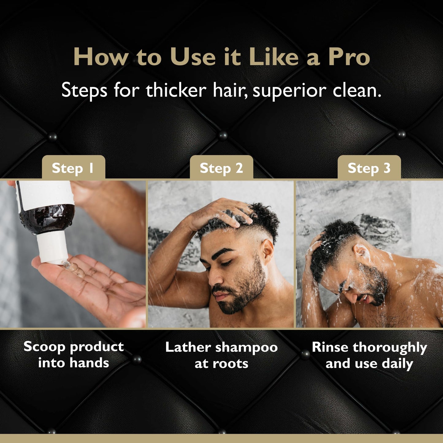 DandyMen Thickening Shampoo for Men – Volumizing & Strengthening Hair Wash with Aloe Vera – Scalp Care for Thinning Hair – Obsidian Cardamom, 11.83 oz