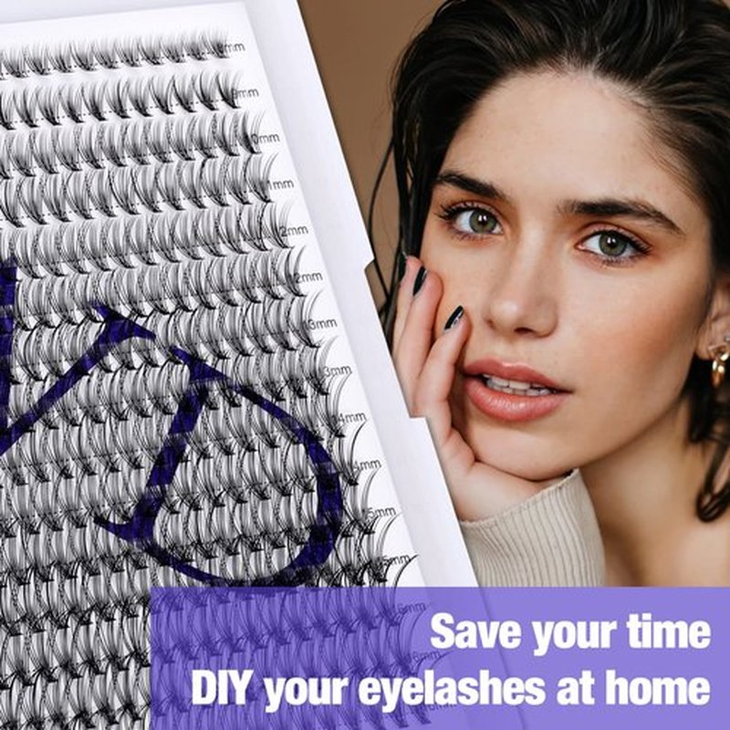 Individual Lashes Eyelash Clusters 300PCS Lash Clusters Extensions Large Quantity Clusters Comfortable Lashes Thin Band Eyelashes Extension Soft Clusters Eyelashes(300PCS-20D-0.07C,8-16mm Mixed Tray)