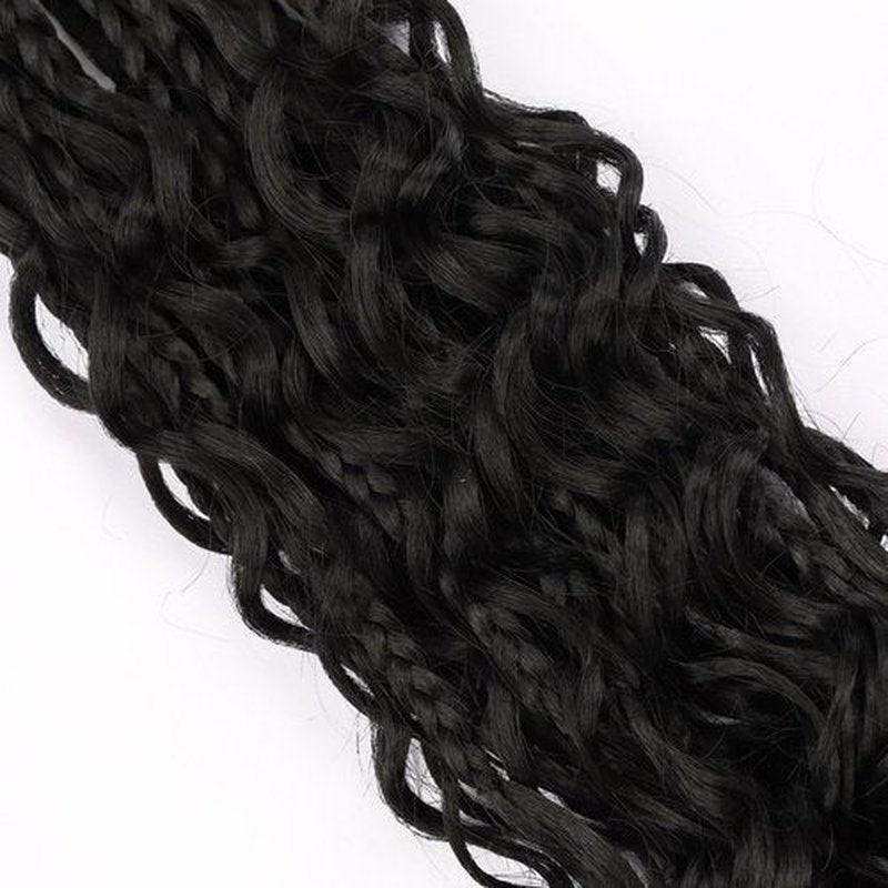 Goddess Box Braids Crochet Hair 12 Inch Boho Box Braids 8 Packs Crochet Box Braids for Black Women Pre-looped Bohemian Box Braids Crochet Braids Curly Ends Synthetic Braiding Hair Extension 1B
